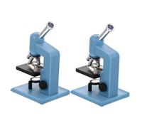 Garneck 2Pcs Blue Handheld Microscope Miniature Laboratory Tools for Dollhouse DIY Science Kit Portable Pocket Microscope for Miniature Experiments and Educational Fun