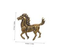 Garneck 2pcs Brass Zodiac Horse Statues Vintage Chinese Feng Shui Figurines Retro Animal Sculptures for Home Desk Dashboard Wine Cabinet Decor