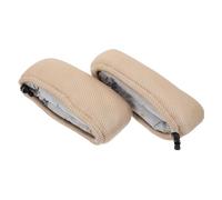 Garneck 2pcs Breathable Thickened Beige Crutch Armpit Pads with Soft Sponge Cotton Cover, Universal Underarm Cushions for Adult Forearm Crutches and Walker Handles Random Style