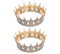 Garneck 2pcs Bridal Crown Rhinestone Wedding Tiara Hair Accessories for Bride Princess Queen Birthday Prom Party Headpiece