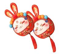 Garneck 2Pcs Bunny Doll Soft Rabbit Mascot for Chinese Year Celebrations Decoration for Home Birthdays Weddings Adults