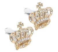 Garneck 2pcs Car Perfume Clip Vent Air Freshener with Golden Tiara Rhinestone Decoration, Aromatherapy Diffuser Car Vent Clip for Automobile Interior Accessories