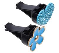Garneck 2pcs Car Vent Clips Heart Flower Shape Blue Air Outlet Decor Car Interior Decoration for Universal Auto Vent
