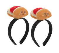 Garneck 2pcs Cartoon Hot Dog Headband Novelty Headpiece for Halloween Cosplay Accessories for Adults Party Hairband Unique Design