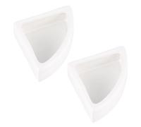 Garneck 2pcs Ceramic Reptile Feeding Bowls Anti-escape Design Stable Desktop Standing Triangle Shape Safe Food Dish for Lizards and Reptiles for Feeding