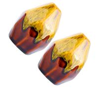 Garneck 2pcs Ceramic Vase Flower Vase Multi-faceted Ceramic, Yellow, for Flower Arrangement, Desktop Decoration, Home and Office