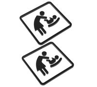 Garneck 2pcs Changing Station Sign - 4x4 Inch Self-adhesive Restroom Door Label - Nursery Diaper Changing Area Signage for Public Bathrooms and Commercial Spaces