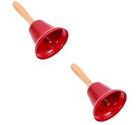 Garneck 2pcs Classic Metal Bell Hand Bell for Home Decor Hotel Call Service Xmas Ornament
