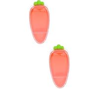 Garneck 2pcs Clear Plastic Divided Food Storage Boxes with Lids Carrot-Shaped Containers for Snack and Salad Organization Reusable Airtight Lunch Prep Boxes in Orange