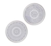 Garneck 2pcs Coaster Mold DIY Crystal Epoxy Mold Silicone Round Easy to Use Easy to Clean for Handmade Family Gathering
