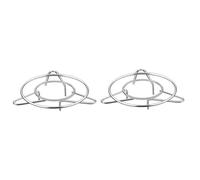 Garneck 2pcs Cooking Essential Gas Stove Wok Rack Sturdy Stainless Steel Pot Bracket Non-slip Design Gas Hob Rack