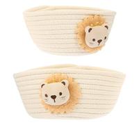 Garneck 2pcs Cotton Rope Weaving Baskets for Sundry Storage with Simple and Generous Shape, Easy to Move Desktop Storage Baskets for End Table Decoration and Organising Small Items