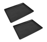 Garneck 2pcs Dog Cage Tray Pet Poop Tray Removable Black Plastic 43.5x32.4x2.5cm for Dog and Cat Pet Supplies