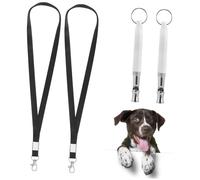 Garneck 2pcs Dog Training Whistle with Hanging Rope Creative Sound Trainer for Obedience and Bark Control Suitable for Breeds Like Chihuahua and Retriever White