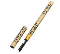 Garneck 2pcs Double Head Eyebrow Pencils with Brush for Women, Smoothly Smear Black Waterproof Brow Pencil, Easy to Use Composite Material, Leopard Cover Design for Professional