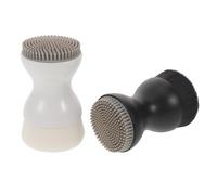 Garneck 2pcs Dual Head Facial Cleansing Brush Manual Soft Bristle Silicone Face Exfoliator for Women Spa Cleansing Beauty Tool