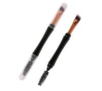 Garneck 2pcs Dual Purpose Eyelash Brush Set with Artificial Fiber and Plastic Handle, Smooth Surface Makeup Tools for Women, for Eye Makeup and Lash Grooming