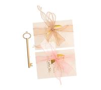 Garneck 2pcs Elegant Marriage Vow Cards Romantic Party Speech Cards with Like Ribbon for Weddings and Celebrations