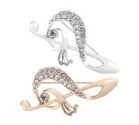 Garneck 2pcs Elegant Music Note Brooch Rhinestone Decorating Label Pin for Women and Girls Stylish Musical Brooch for Suit Pin Delicate Ornament Cute Jewelry Alloy Design