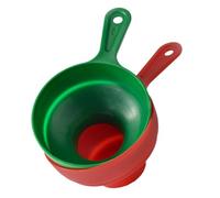 Garneck 2pcs Foldable Telescopic Liquid Dispensing Funnels Wide Mouth Oil Funnel for Kitchen Cooking Plastic Hoppers in Red and Green Suitable for Oils Sauces and Dry Ingredients