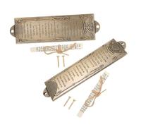 Garneck 2pcs Gatepost Holy Scroll House Catholic Prayer Mezuzah Plaque Mezuzah Religious Decor Religious Adornment Metal Adornment Vintage Golden Alloy