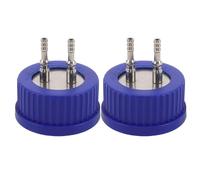 Garneck 2pcs Gl45 Laboratory Sampling Cap with 304 Stainless Steel and Plastic, Leak-proof Sterile Feeding Lid, Chemical Resistant for Scientific Sampling and Laboratory Reaction