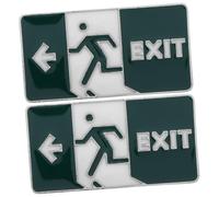 Garneck 2pcs Glow Dark Enamel Lapel Pins Cute Funny Exit Sign Man Running Brooches for Clothing Backpacks Hats Unique Night Visibility Safety Accessories