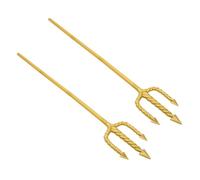 Garneck 2pcs Golden Trident Costume Props for Halloween Cosplay Accessories Intricate Design for Parties and Stage Performances for Kings and Ocean Themed Events