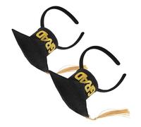 Garneck 2pcs Graduation Cap Headbands with Tassel Stylish Mortarboard Party Accessories for University Ceremony Festive Graduation Party Favors Unique Headwear to Enhance Celebration