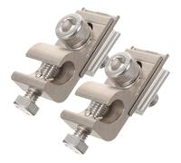 Garneck 2pcs Grounding Bonding Clip Cable Clamp for Photovoltaic Systems Silver Tinned Copper Lightweight Cable Wiring Solution Industrial Solar Panel Ground Clamp
