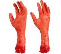 Garneck 2pcs Halloween Severed Hand Toy Blood Fake Limbs Props Realistic Hand Decoration