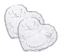 Garneck 2Pcs Heart Shape Glass Candy Plates Transparent Snack Bowls Multi Purpose Fruit Dish for Kitchen Counter and Jewelry Storage