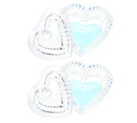 Garneck 2pcs Heart Shape Manicure Glass Cups with Lid, Mini Nail Art Liquid Containers for Acrylic Powder, Nail Decor Storage for Salon and Home Use