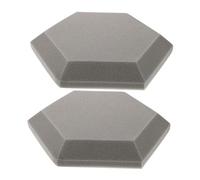Garneck 2pcs Hexagon Shaped Acoustic Wall Panels Sound-absorbing High Density Soundproofing Mat Grey for Indoor Studio Recording and Live Broadcast Room Noise Reduction