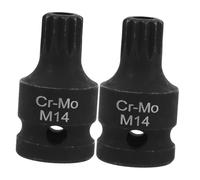 Garneck 2pcs Impact Driver Spline Socket Triple Square Brake Caliper Socket Bits for Easy Screw Removal High-Hardness Tool Compatible with Multiple Vehicle Models Ergonomic Design for