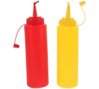 Garneck 2Pcs Interactive Prank Toys, Fake Mustard & Funny Fake Ketchup, Wear-Resistant Plastic, Assorted Colors, 7.28 x 1.77 x 1.77 Inch, Perfect for Parties, Office, and Daily Fun