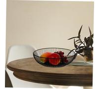 Garneck 2pcs Iron Fruit Basket with Modern Wire Design Large Capacity Countertop Storage Bowls for Fruits Vegetables Bread and Snacks Kitchen Organizer in Gold and Black