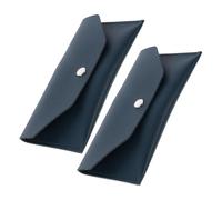 Garneck 2pcs Leather Cash Envelope Wallet Set in Dark Green Budget Planner Bill Holder Snap Closure, Money Organizer Pouch for Travel and Expense Tracking