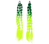 Garneck 2pcs Long Colored Bubble Ponytail Hair Extensions with Hair Tie, High Temperature Fiber, Easy Removal and High Durability, for Music Events and Festive Occasions
