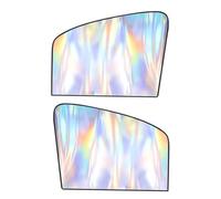Garneck 2pcs Magnetic Car Door Sun Shades Side Window Covers UV Blocking Titanium Silver Reflective Fabric Easy Installation Privacy Protection for Vehicles