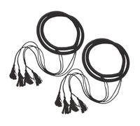 Garneck 2pcs Men Arab Head Scarf Rope with Tassels Muslim Headwear Accessory for Cosplay Masquerade Classic Design Fit