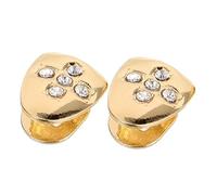 Garneck 2pcs Metal Diamond Tooth Grills Caps Teeth Jewelry Grill for Hip Hop Party Rapper Accessories Cosplay Props