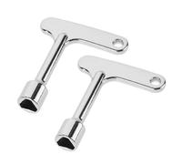 Garneck 2Pcs Metal Trash Can Lock Keys Triangular Garbage Bin Security Key for Outdoor Waste Bins Zinc Alloy Lock Tool to Prevent Unauthorized Opening and Wildlife Access