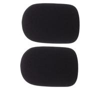 Garneck 2pcs Microphone Sponge Cover Microphone Dust Cover Blowout Karaoke Boom Mic Cover Band Filter Stand Microphone Shield Protection Microphone Cushions Eyeball Mic Cover Clip Black