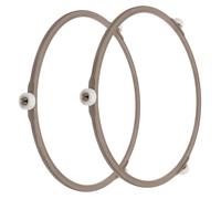 Garneck 2Pcs Microwave Turntable Rings with Rotating Roller Plastic Oven Accessory for Stable Food Heating Medium Support Stand for Home and Commercial Microwaves