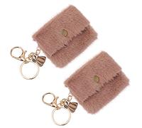 Garneck 2Pcs Mini Coin Bag Key Chains Durable Key Ring Pendants with Buckle for Handbag Car Fine Workmanship Stylish Candy Color Storage