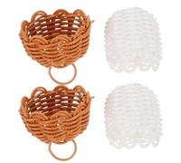 Garneck 2pcs Mini Pine Cones Shaped Wicker Purse Treat Bags with Handles for Party Favour, Small Craft Projects, Made of Crack Resistant Material, Modern Minimalist Design