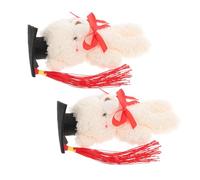 Garneck 2Pcs Mini Plush Graduation Bear Stuffed Animal Class of Soft Huggable Teddies for Party Decorations and Prom Supplies Adorable