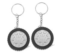 Garneck 2pcs Mini Retractable Tape Measure Keychain Small Measuring Tape Portable Measurement Tool for Home Office Construction