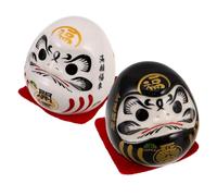 Garneck 2pcs Mini Zen Figurine Statues for Home and Office Decor Luck Charms Space Saving Design for Bookshelf and Car Dashboard